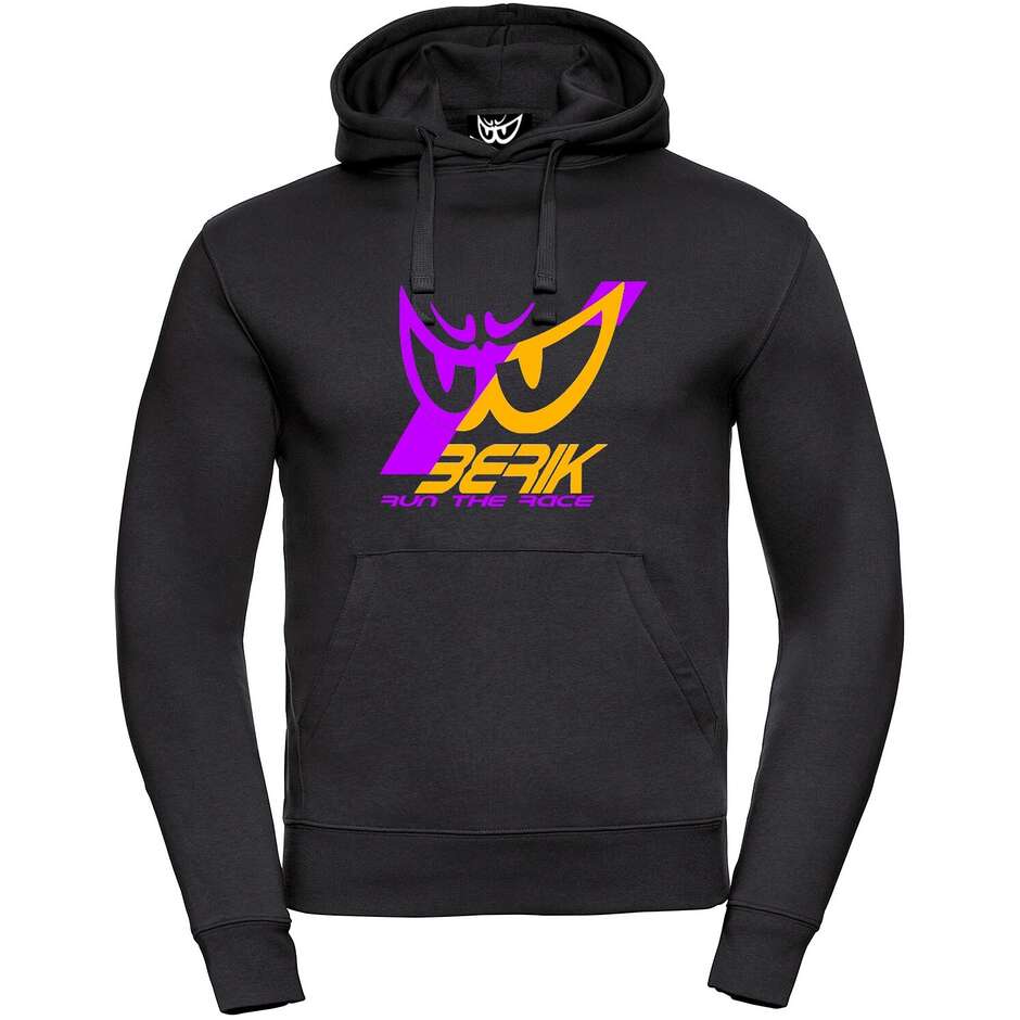 Sweat à capuche Berik 2.0 Basic Noir Logo Multicolore Violet Orange
