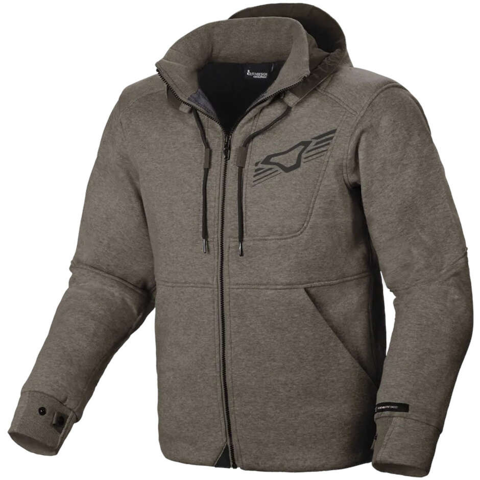 Sweat à capuche moto gris foncé Macna District