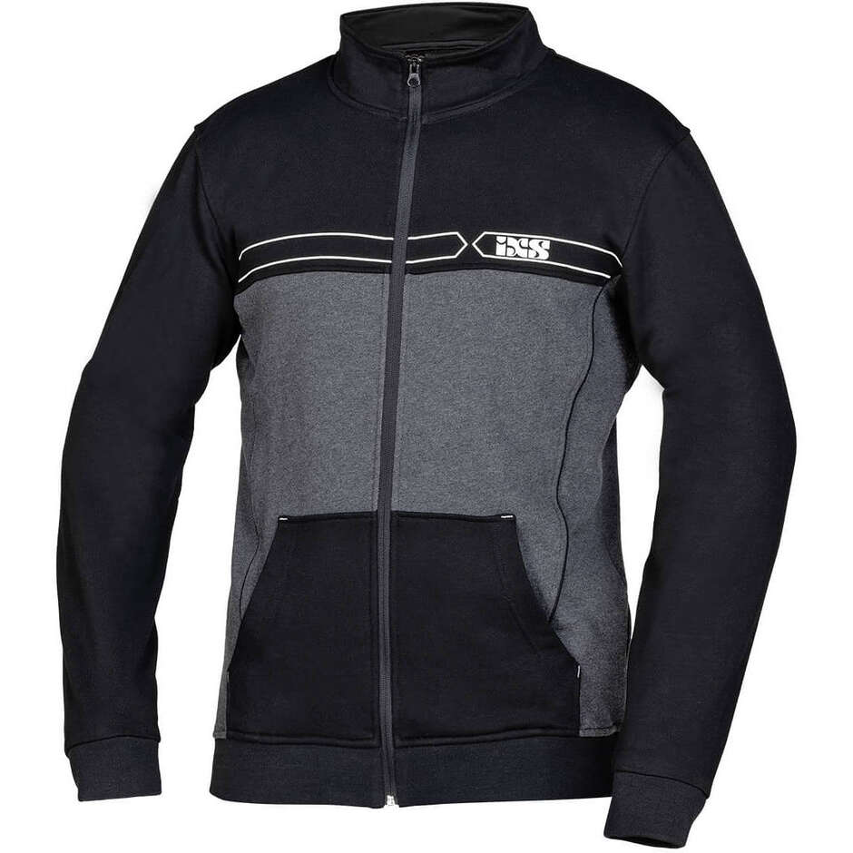 Sweatshirtjacke mit abnehmbaren Ärmeln iXS ZIP-SWEET 1.0 Schwarz Grau