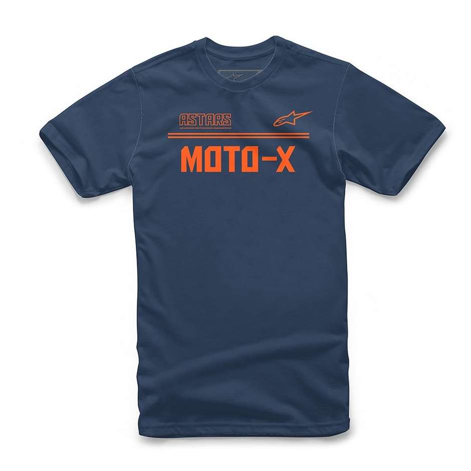 T-Shirt Alpinestars ASTARS MOTO-X TEE Navy Arancio