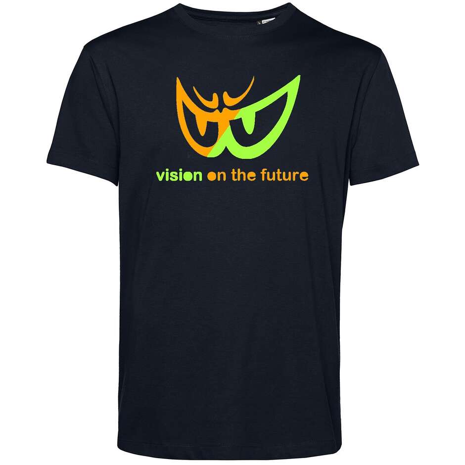 T-Shirt Berik 2.0 Girocollo TEE Bicolor In Cotone Organico Nero Occhio Arancio/Verde