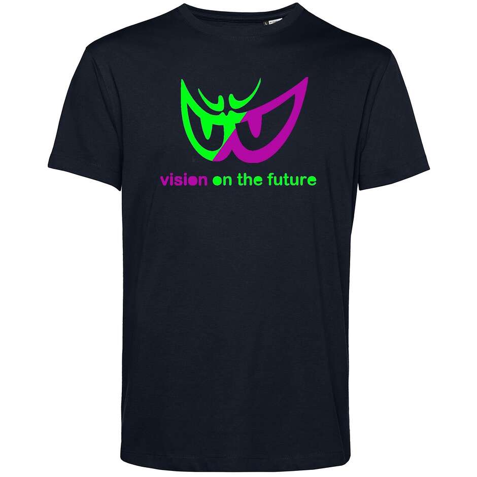 T-Shirt Berik 2.0 Girocollo TEE Bicolor In Cotone Organico Nero Occhio Verde/VIola