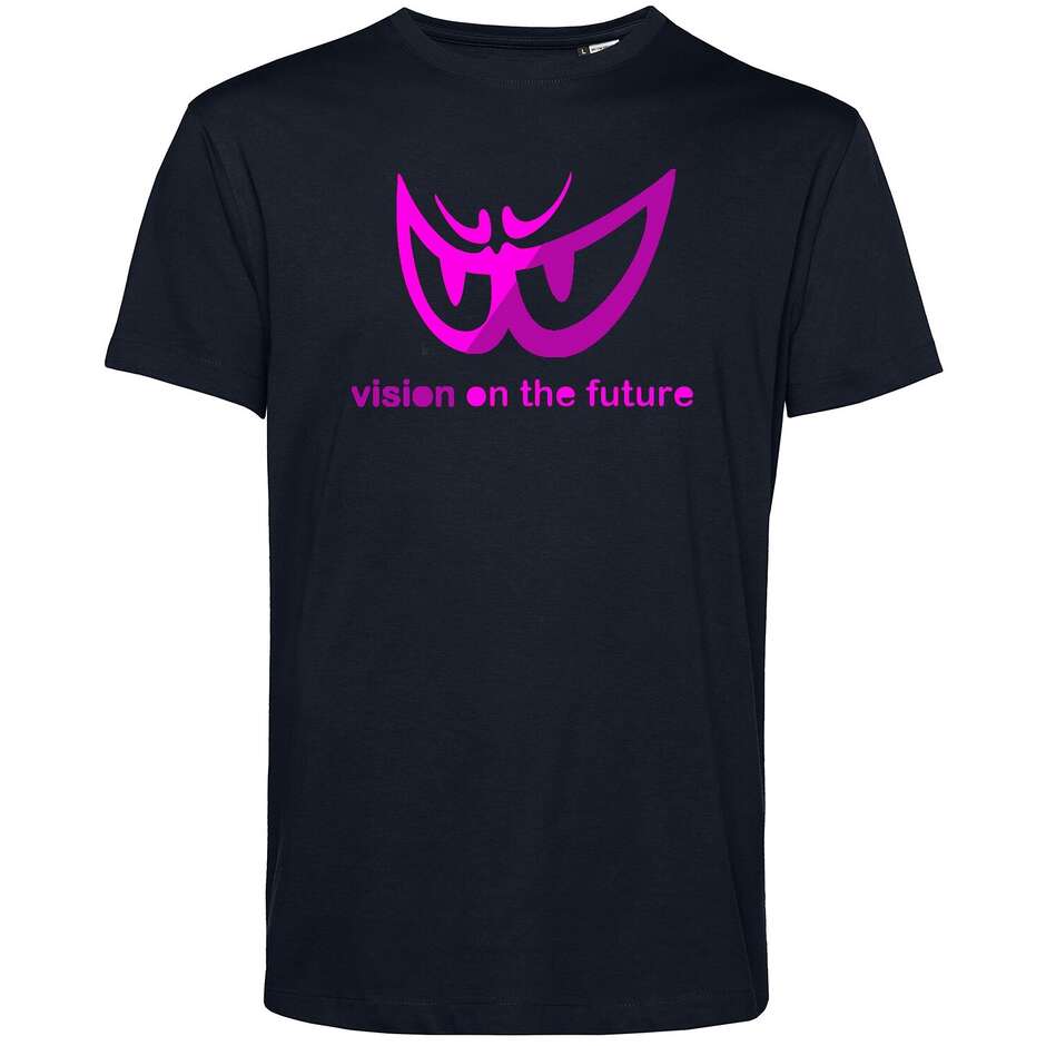 T-Shirt Berik 2.0 Girocollo TEE Bicolor In Cotone Organico Nero Occhio Viola/Fucsia