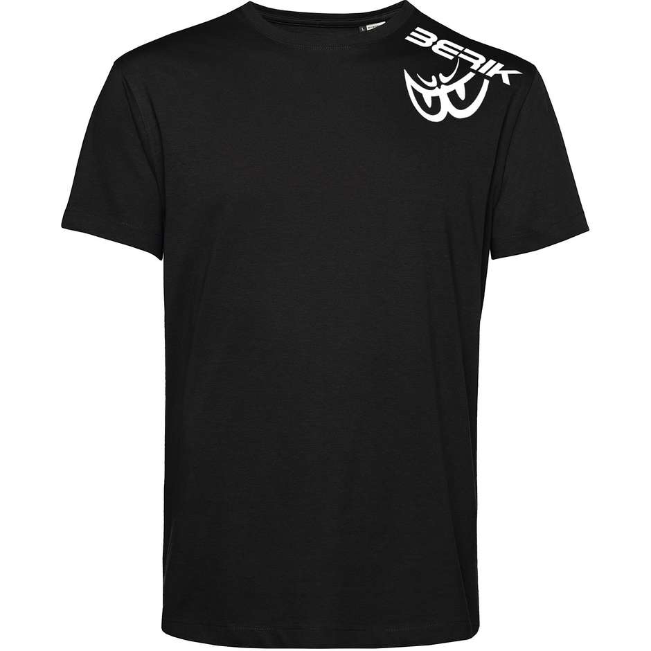 T-Shirt Berik 2.0 Girocollo TEE  In Cotone Organico Nero Logo Bianco