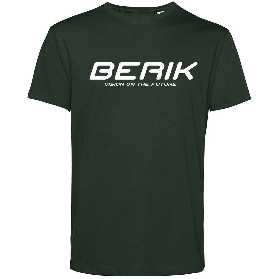 T-Shirt Berik 2.0 Girocollo TEE  In Cotone Organico Verde Scritta Bianca
