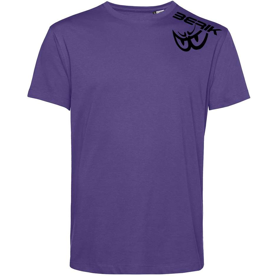 T-Shirt Berik 2.0 Girocollo TEE  In Cotone Organico Viola Logo Nero