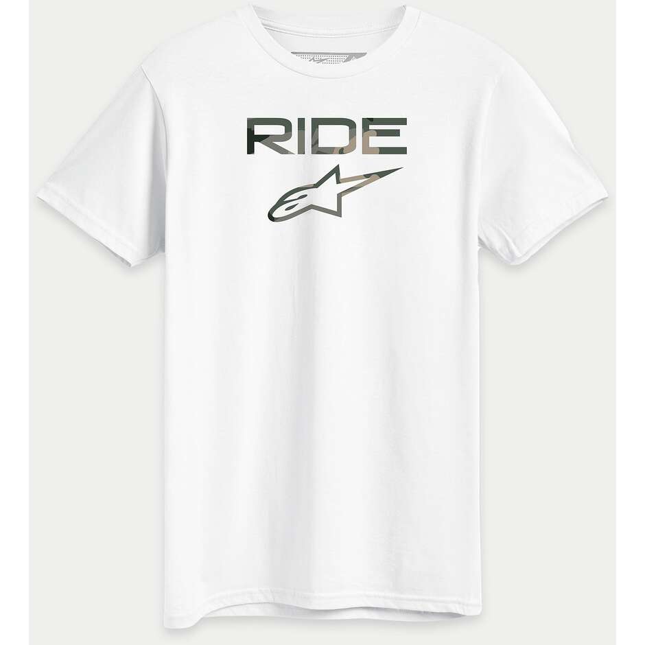 T-shirt décontracté blanc Alpinestars RIDE 2.0 CAMO