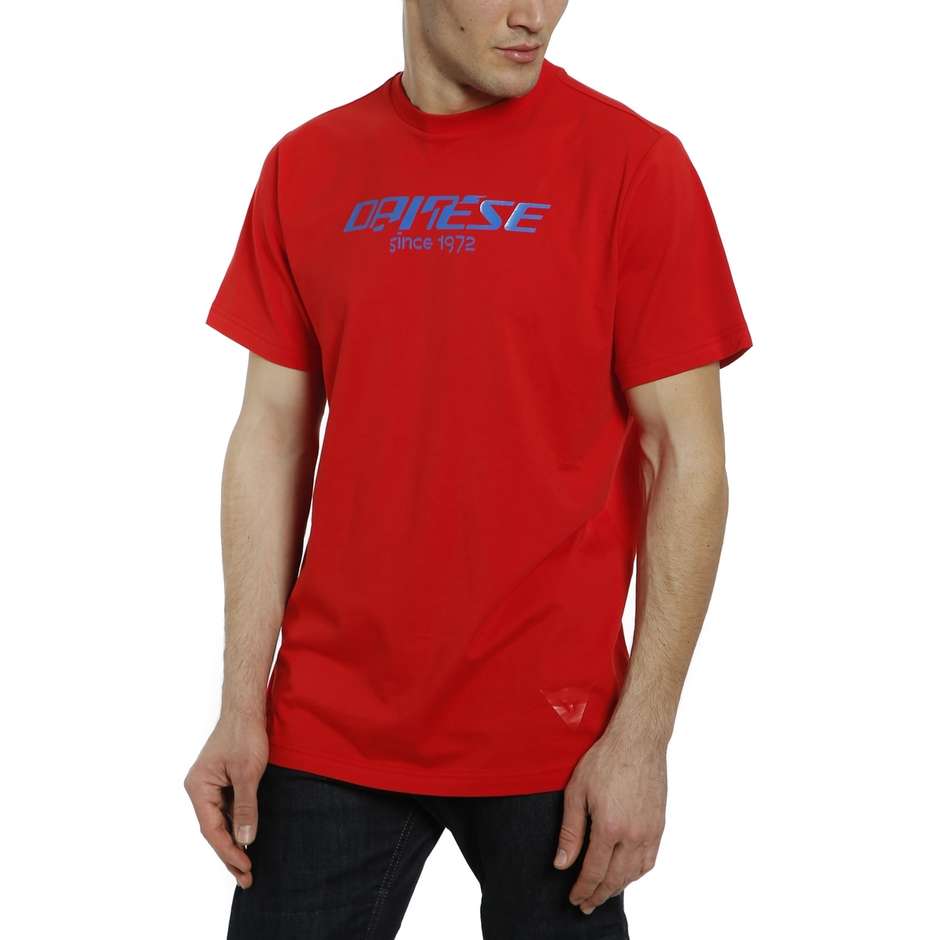 T-SHIRT LONG PADDOCK Jersey Manches Courtes Dainese Sky Red