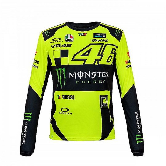 T-Shirt Long Sleeve Vr46 Monster Collection Vr Dry Technology Fluo Yellow