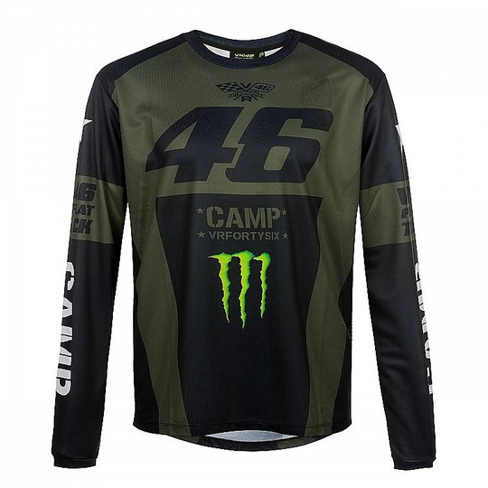 T-Shirt Long Sleeves Vr46 Monster Collection Monster Camp Military Green