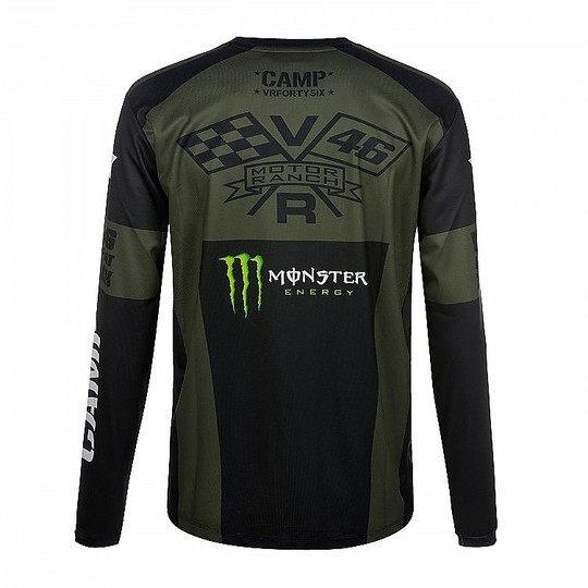 T-Shirt Long Sleeves Vr46 Monster Collection Monster Camp Military Green