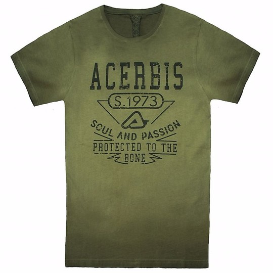 T-Shirt Maglietta Acerbis Rawbones Sp Club Verde Scuro