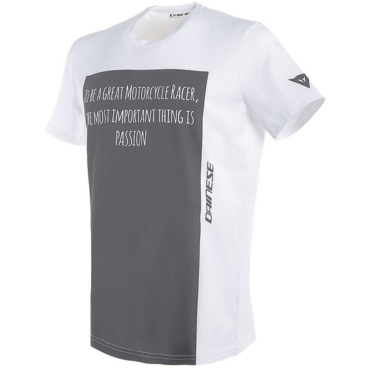 T-shirt manches courtes Dainese RACER-PASSION Anthracite White