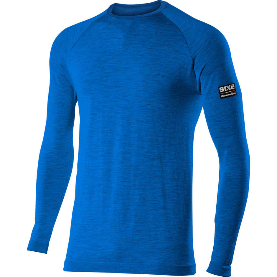 T-shirt manches longues T-shirt manches longues Sixs TS2 Carbon Merinos Wool Blue