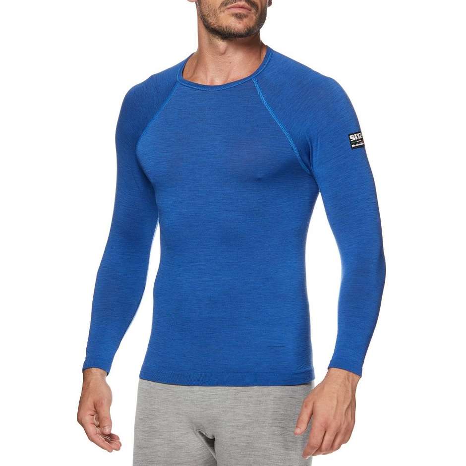 T-shirt manches longues T-shirt manches longues Sixs TS2 Carbon Merinos Wool Blue