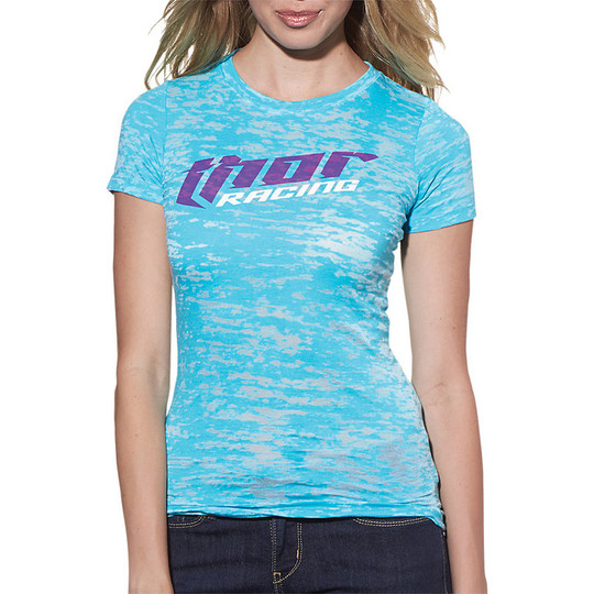 T-Shirt Thor Lady Sportswear RACING Bleu Clair