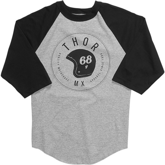 T-Shirt Thor Sportswear 68 HELMET Gris Noir