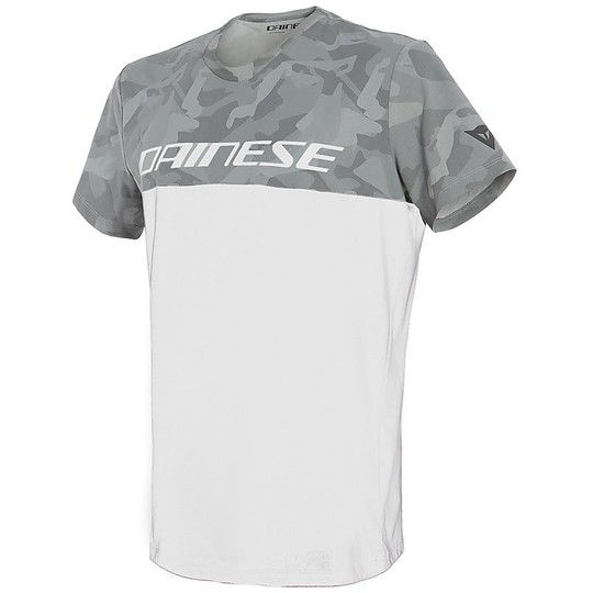 T-shirt à manches courtes Dainese CAMO-TRACKS Anthracite White