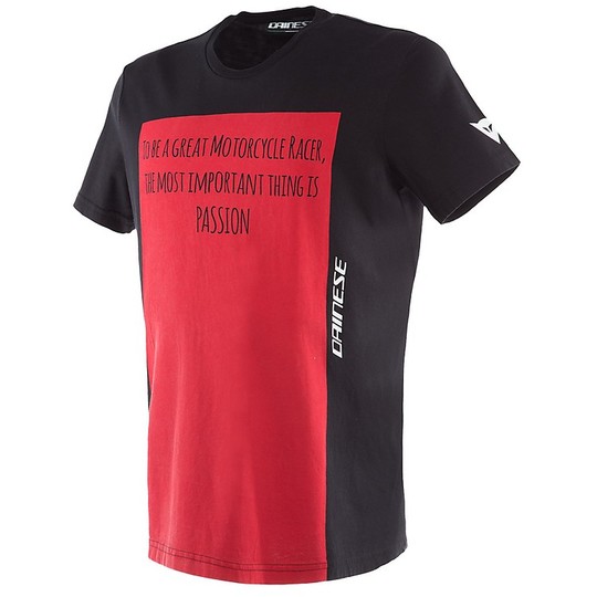 T-shirt à manches courtes Dainese RACER-PASSION Noir Rouge