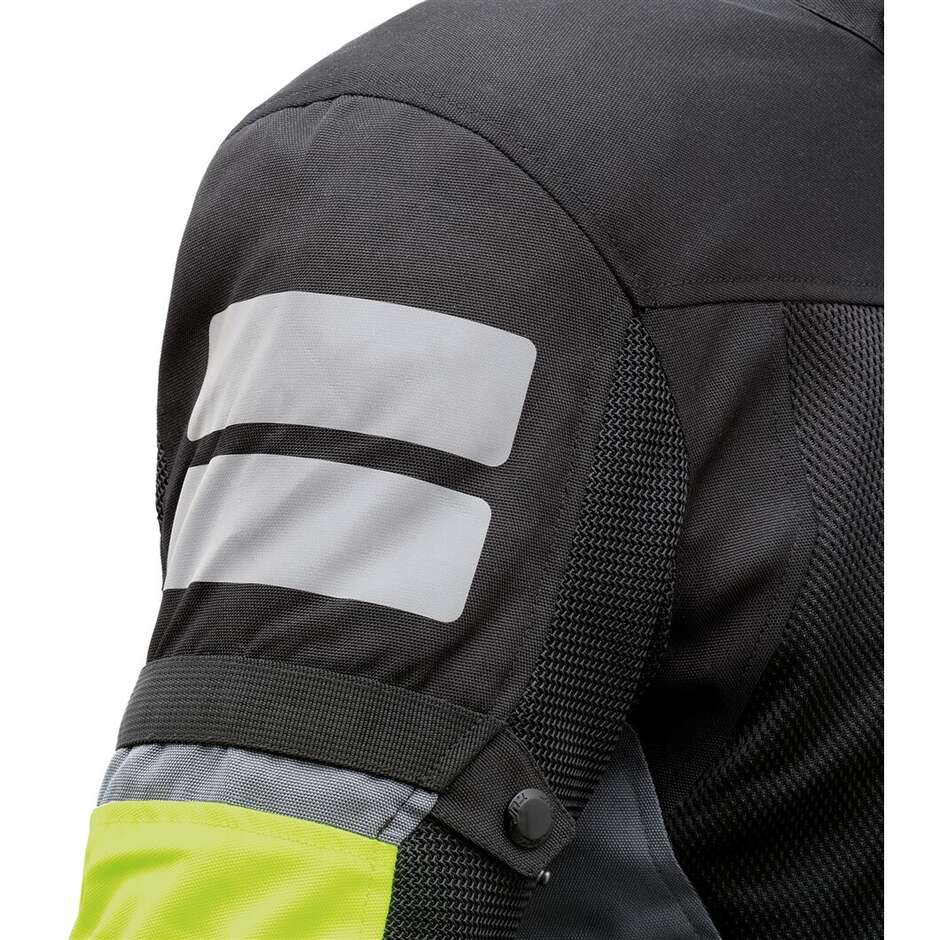 T-ur ETNA Perforated Summer Motorcycle Jacket Gray Yellow Fluo