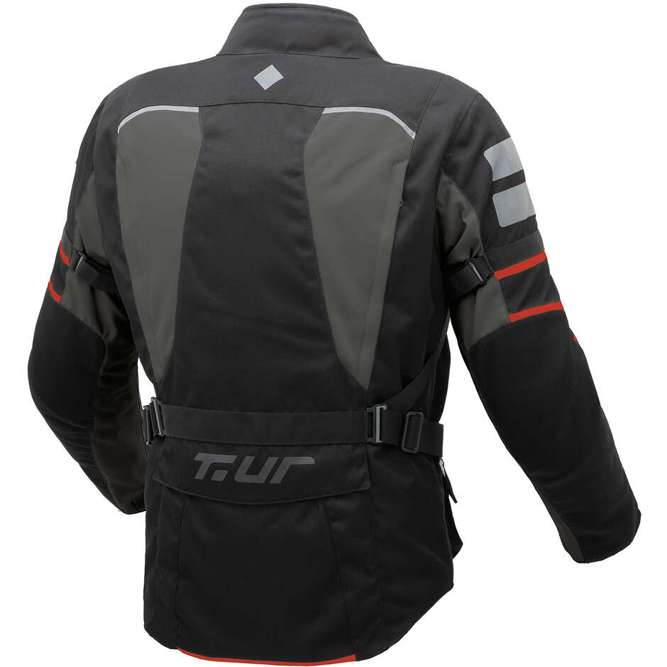T-ur HIMALAYA 3 Layer Fabric Motorcycle Jacket Black Gray