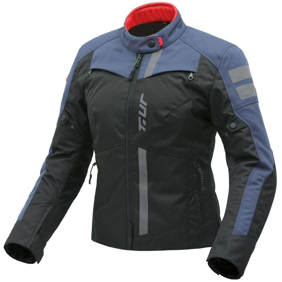T-UR T8131W TASMANIA HYDROSCUD LADY Blouson Moto Femme Noir Bleu