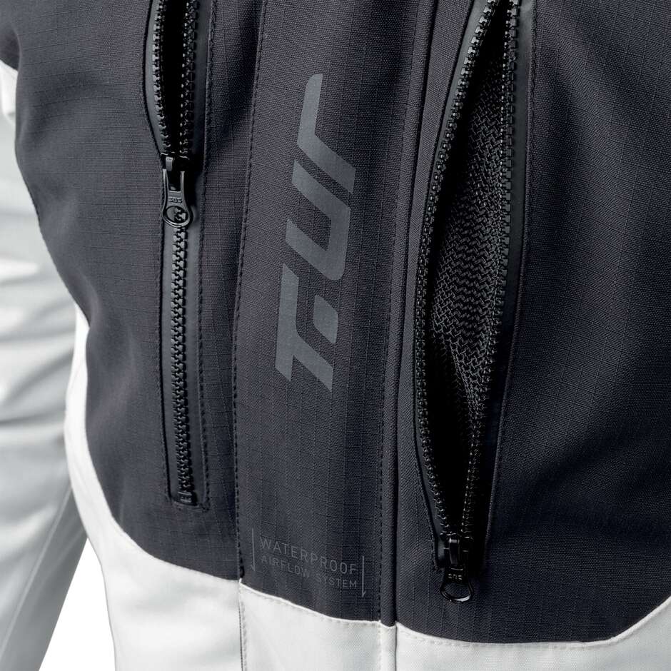 T-UR T8143M OVERCAST HYDROSCUD Laminated Motorcycle Jacket Ice Black