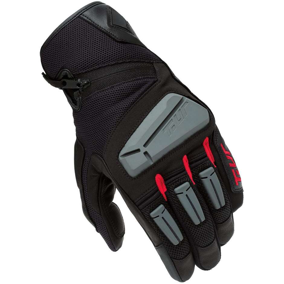 T-UR T918HM G FOUR Motorradhandschuhe Schwarz Rot
