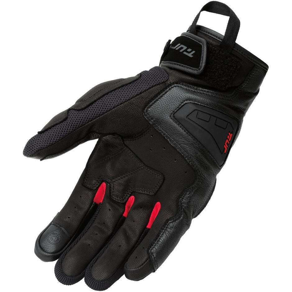 T-UR T918HM G FOUR Motorradhandschuhe Schwarz Rot