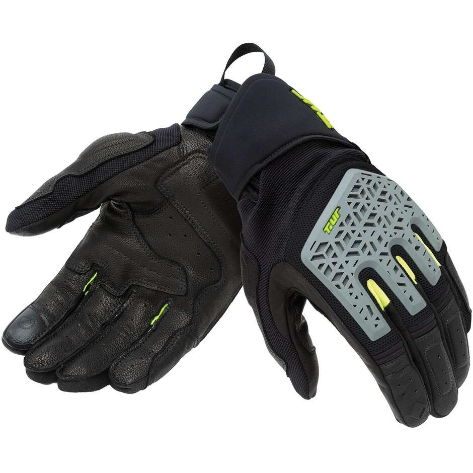 T-UR T921HU G THREE 3D Black Grey Motorcycle Gloves