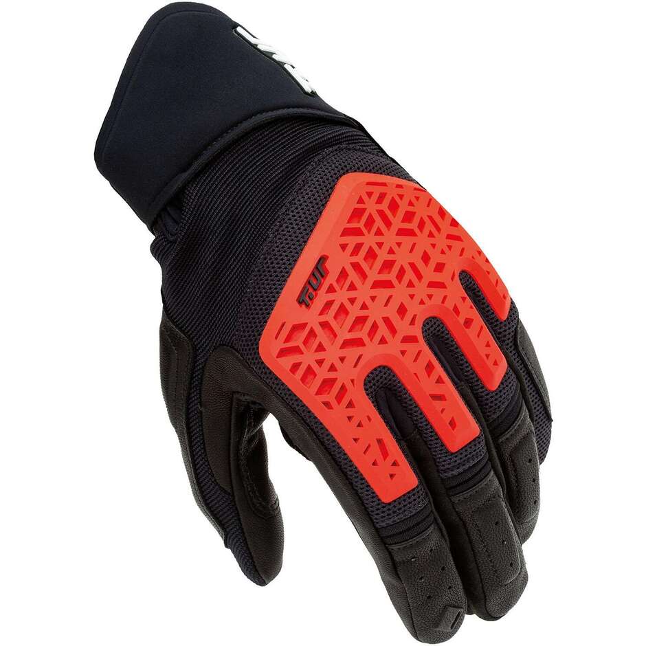 T-UR T921HU G THREE 3D Schwarz Rot Motorradhandschuhe