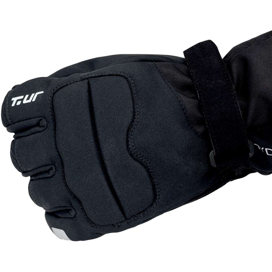 T-UR T923HU G-TWO HYDROSCUD Black Motorcycle Gloves