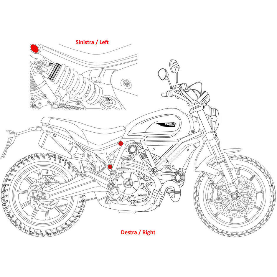 TAPPI TELAIETTO POSTERIORE DUCATI SCRAMBLER 1100 CNC Racing TT351 Oro