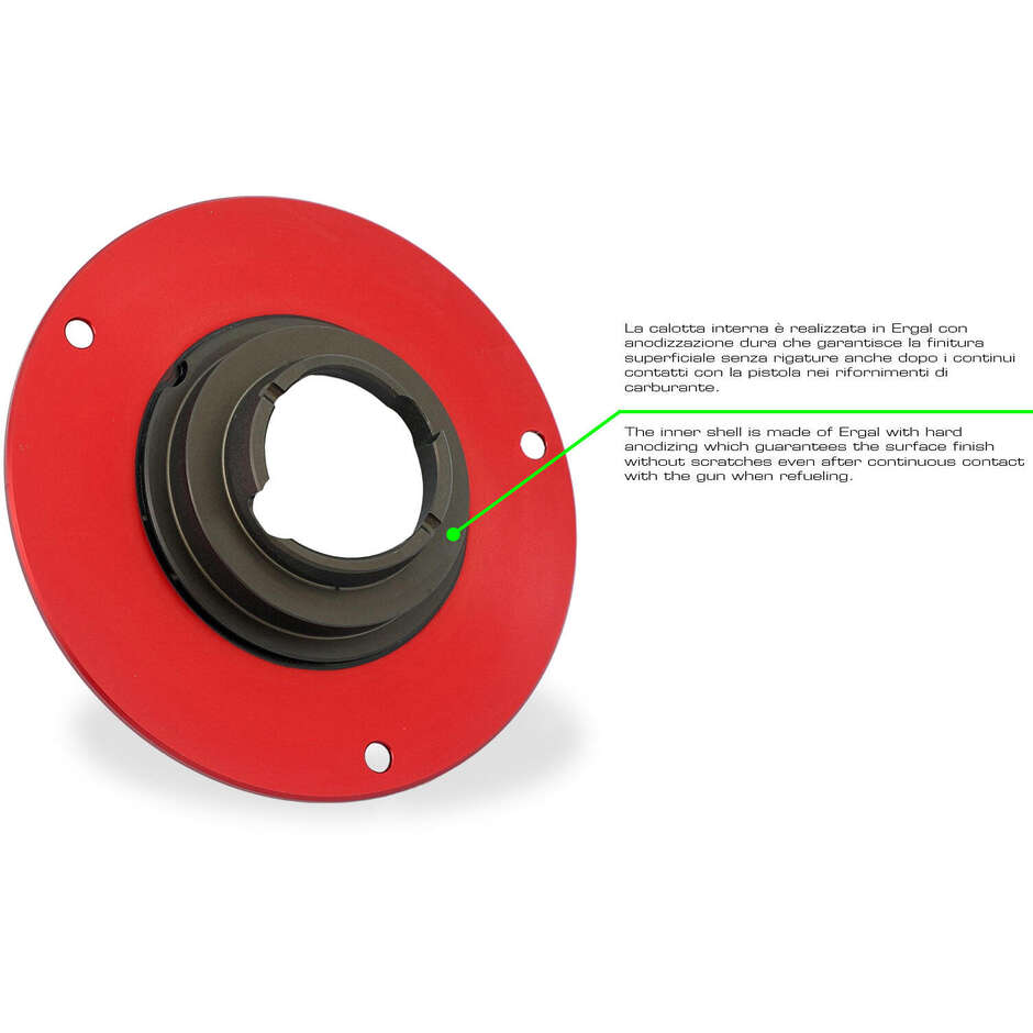 Tappo serbatoio carburante - Livrea Tricolore CNC Racing TS401 Rosso