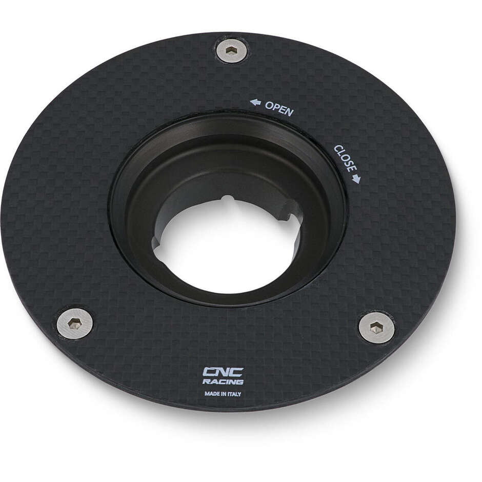 Tappo serbatoio carburante TSB21 - flangia CARBON FIBER CNC Racing Lucido