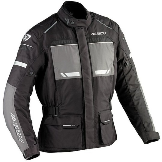 Technical Ixon Motorcycle Jacket Black Grey Waterproof 4 Seasons Fjord