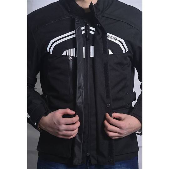 Technical jacket Moto Hero HR873 waterproof 4 Seasons Black Grey