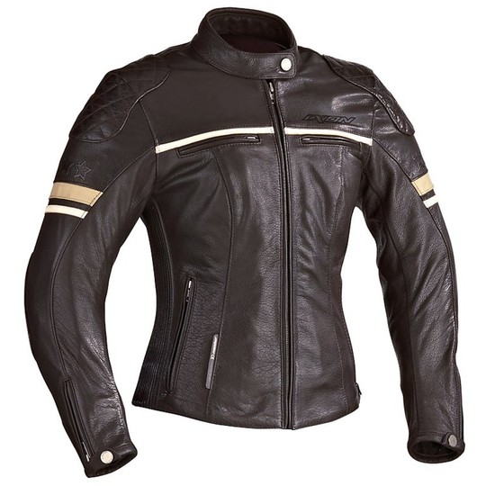 Technical jacket Moto Leather Ixon MOTORS LADY Brown Cafe Racer
