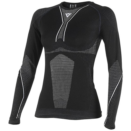 Technical jersey Moto Dainese D-Dry Core Tee LS Lady Long Sleeves Black / White