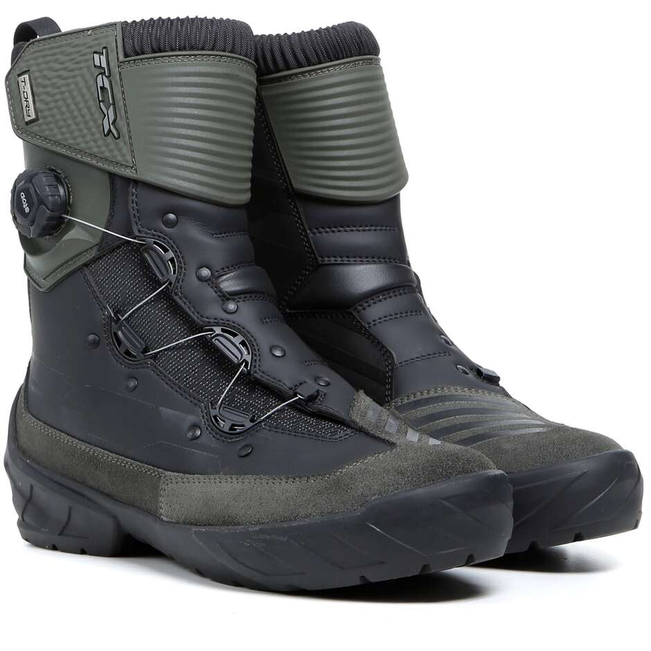 Technical motorcycle boots Tcx 7152W Infinity 3 Mid Wp Black Green