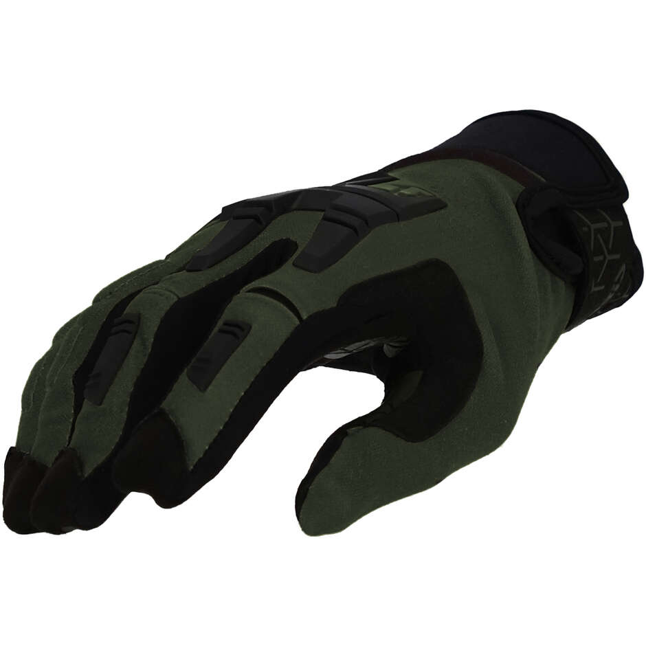 Technical Motorcycle Gloves in Military Green ACERBIS CE X-ENDURO Fabric