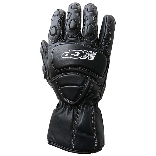 Technical Motorcycle Gloves Winter Leather MGP Raincoats Winter Race Black