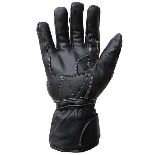 Technical Motorcycle Gloves Winter Leather MGP Raincoats Winter Race Black