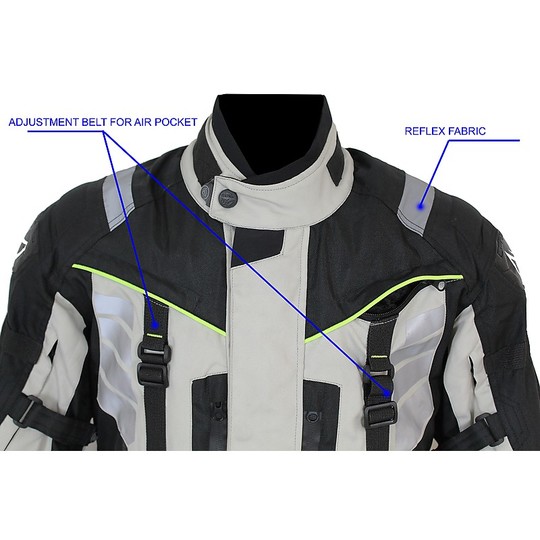 Technical Motorcycle Jacket Berik 2.0 NJ-183306 Super Touring Triple Layer White Black