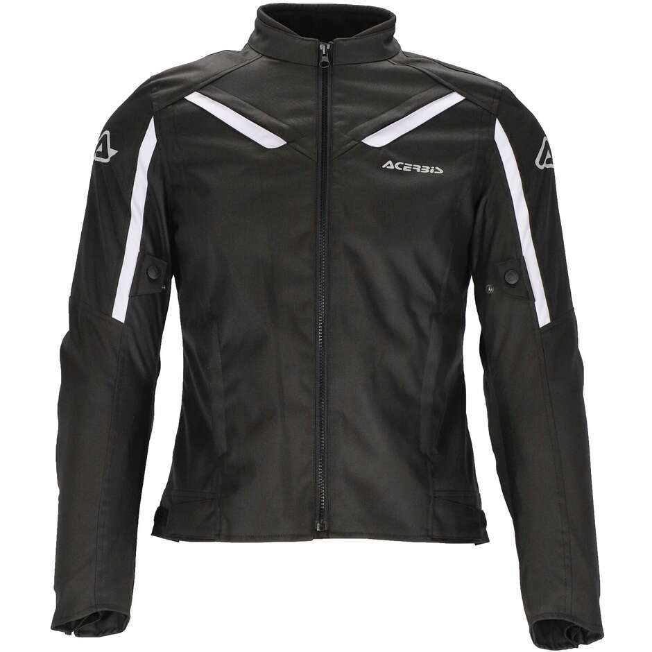 Technical Motorcycle Jacket in Acerbis X-MAT CE Black White Fabric
