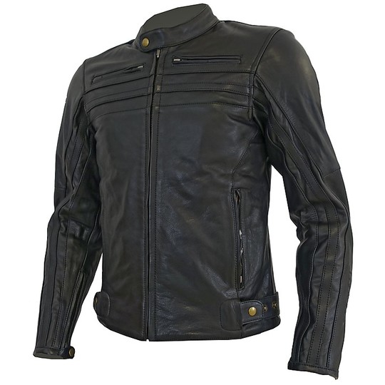 Technical Motorcycle Jacket in Genuine Prexport SHADOW Full Black ...