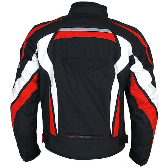 Technical Motorcycle Jacket in Prexport Pegaso Fabric Black Red
