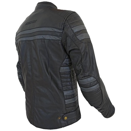 Technical Motorcycle Jacket in Real Soft Leather PXT Stripes Lady Black Titan