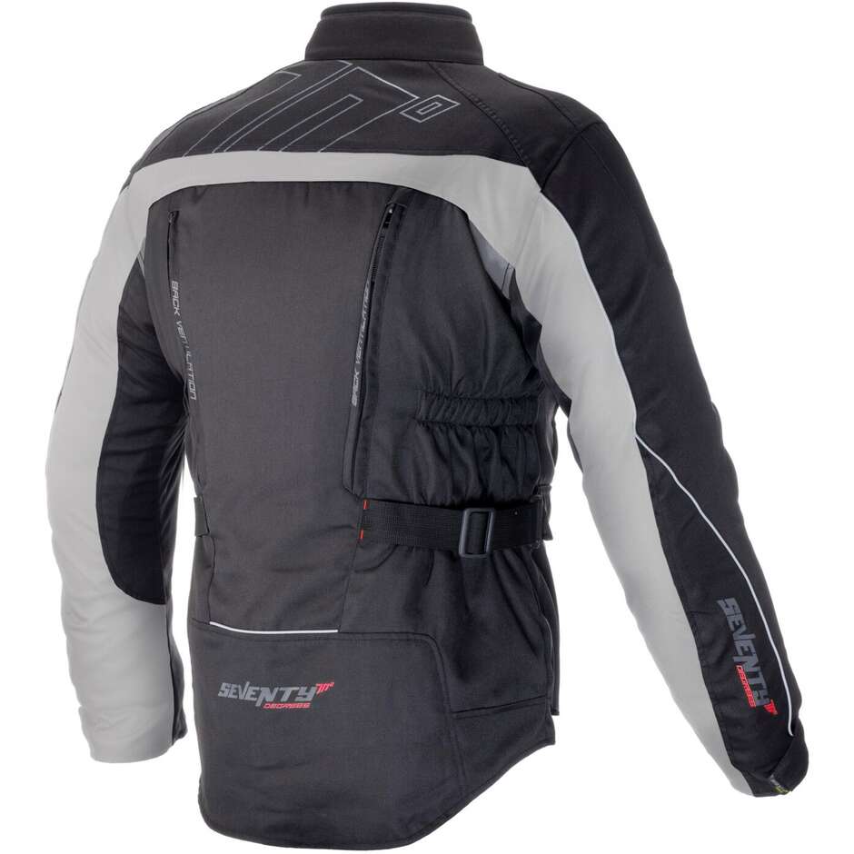 Technical Motorcycle Jacket in Seventy JT41 Touring Fabric Removable Black Gray
