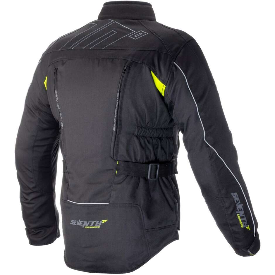 Technical Motorcycle Jacket Seventy JT41 Touring Fabric Removable Black Yellow Fluo